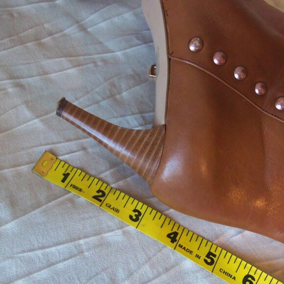 Coach Hickory Calf Leather Studded Ankle Booties Brown sz 6.5 - Picture 14 of 14